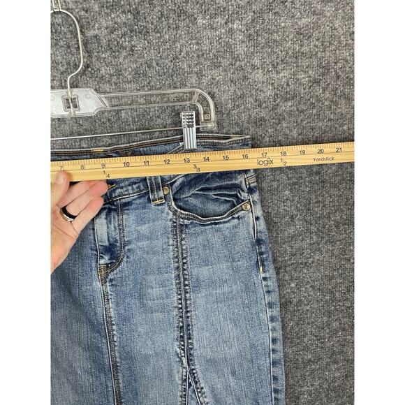 Old Navy Jean Maxi Skirt Women's Size 8 Untra Low Waist Distressed Hem - Picture 3 of 9